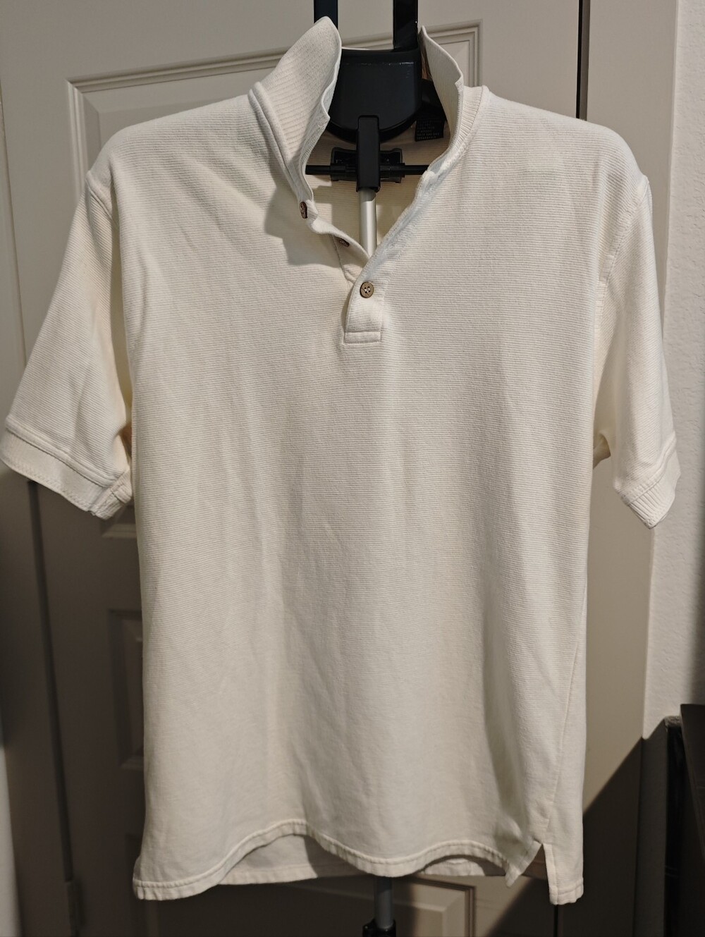 Field & Stream Men's Cream Color Short-Sleeve Polo Shirt Size M